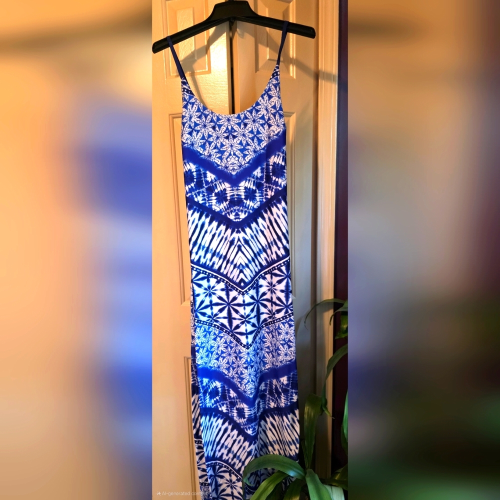 VENUS Blue and White Floral Maxi Dress